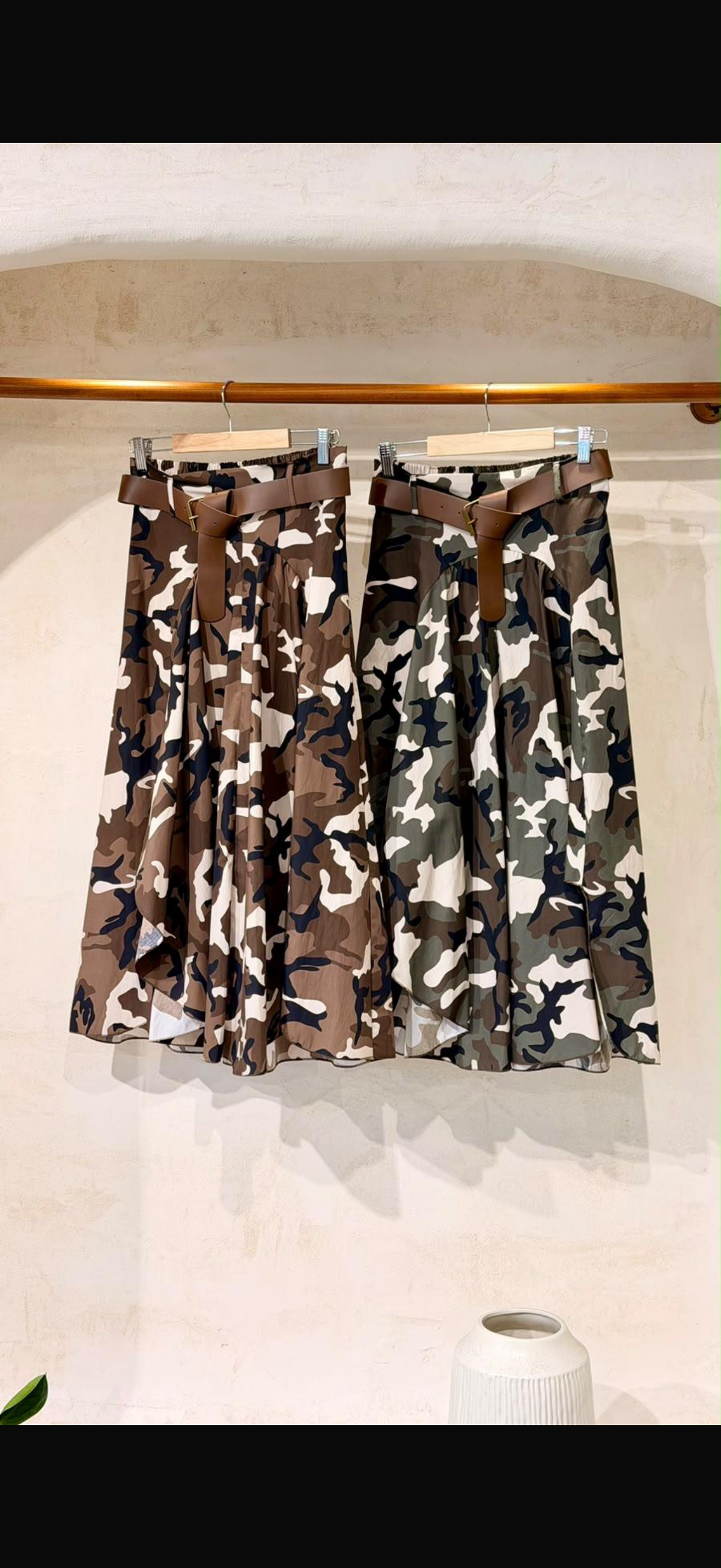 Camouflage skirt made in Italy