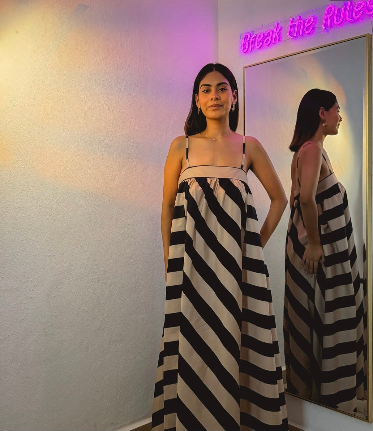 Stripes dress one size