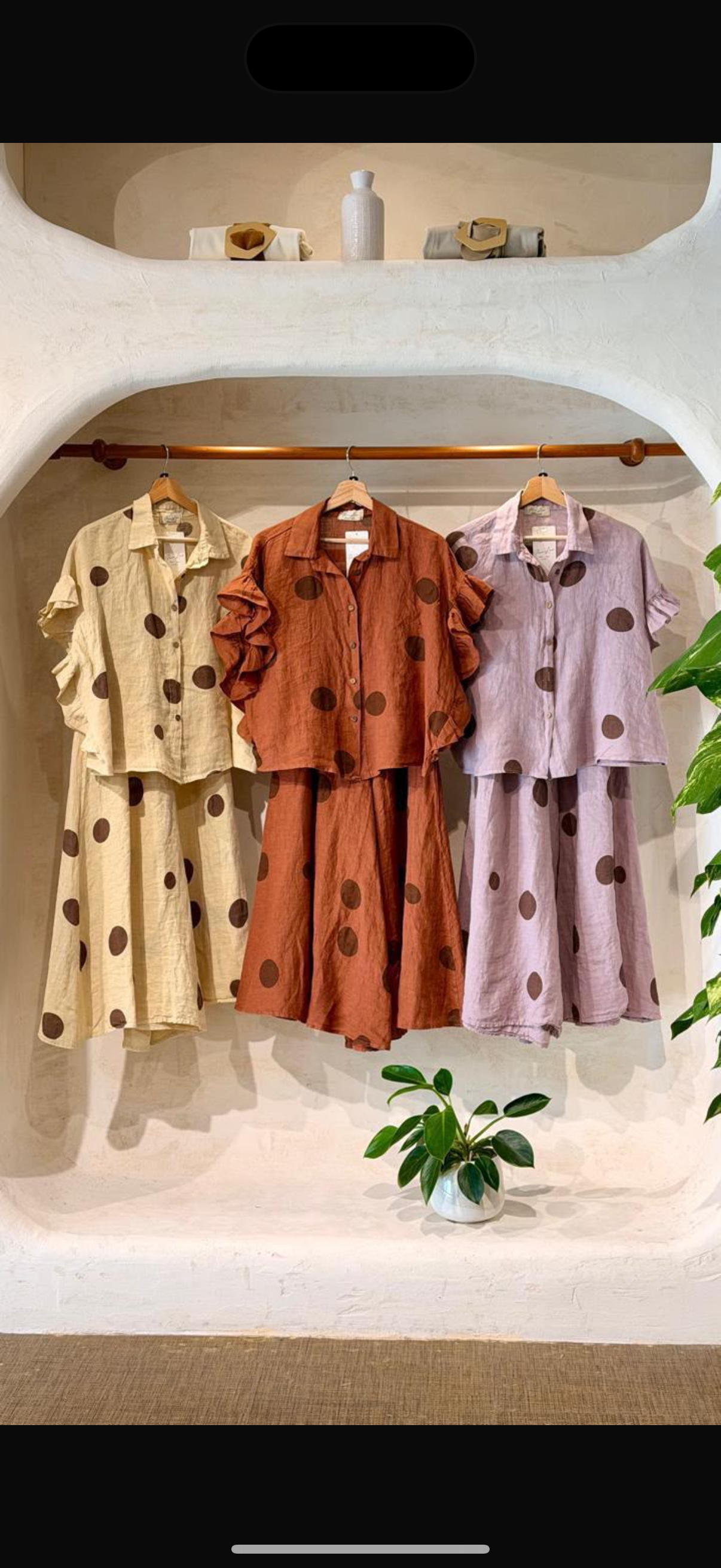 PRE ORDER Linen Polka dot set