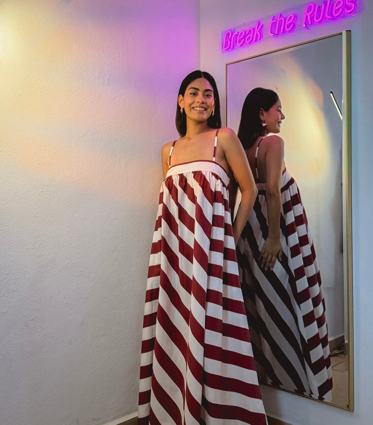 Stripes dress one size