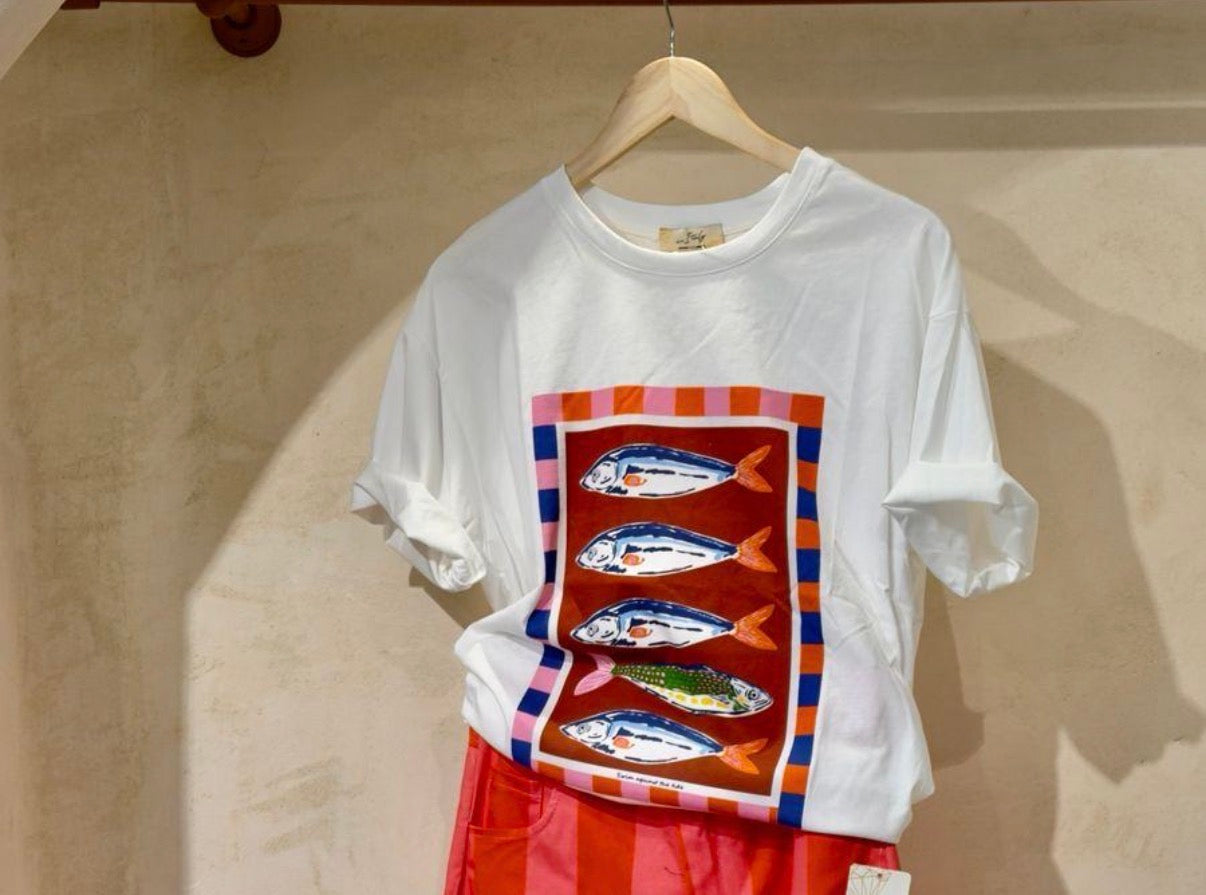Sardin t shirt made in Italy one size
