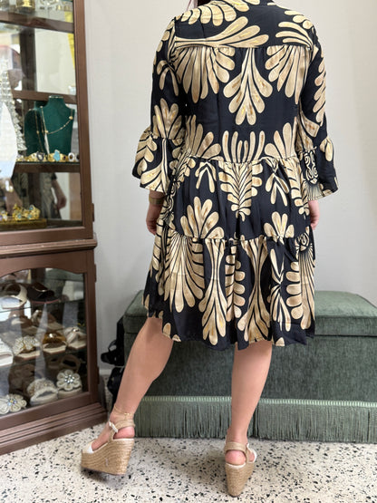 Vestido Noir Dorado