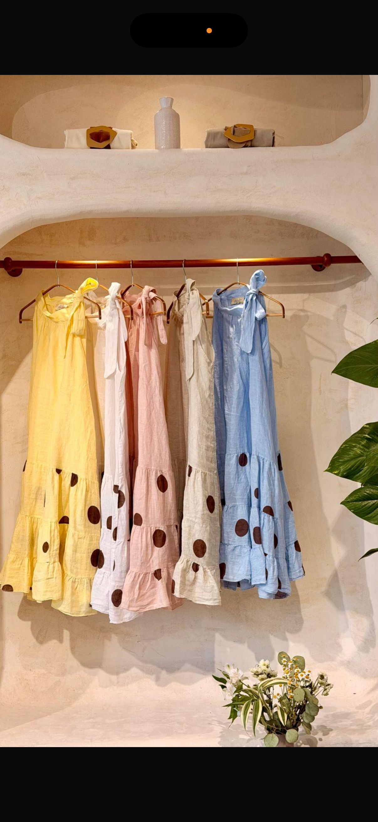 Linen polka dot dress