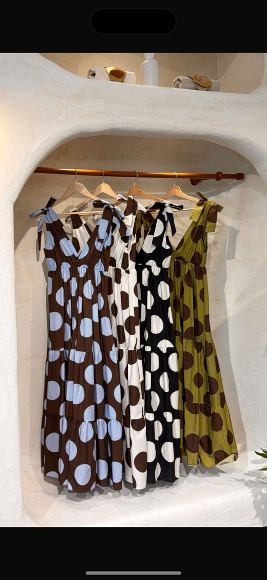 Polka dot dress one size made in Italy