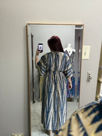 Vestido Azul Palma Dorada