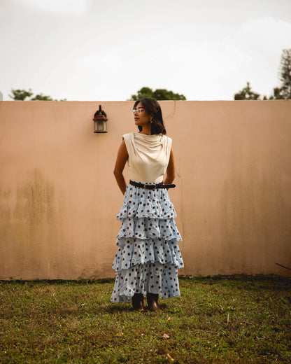Cotton polka dots skirt
