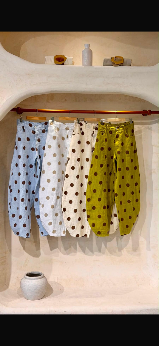 Polka dots linen set one size