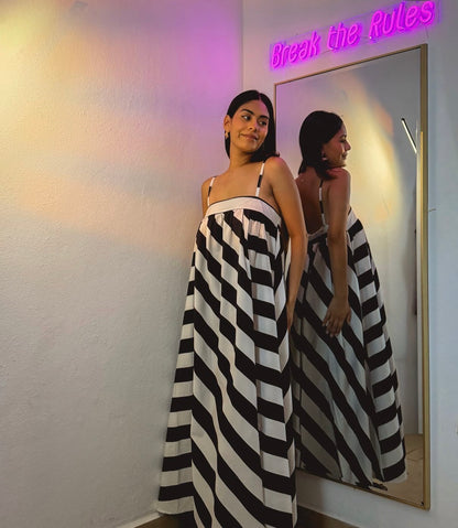 Stripes dress one size