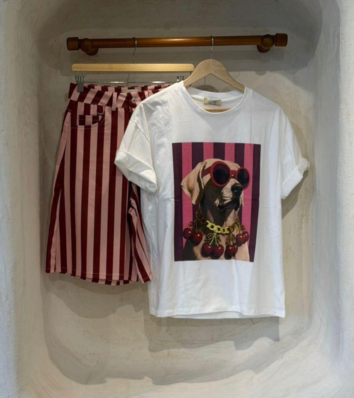 One size t-shirt dog with collarmade in italy