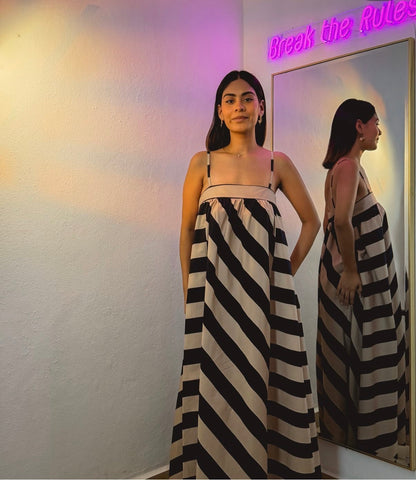 Stripes dress one size