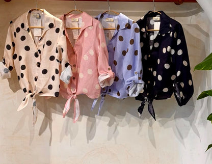 Polka dots blouse one size