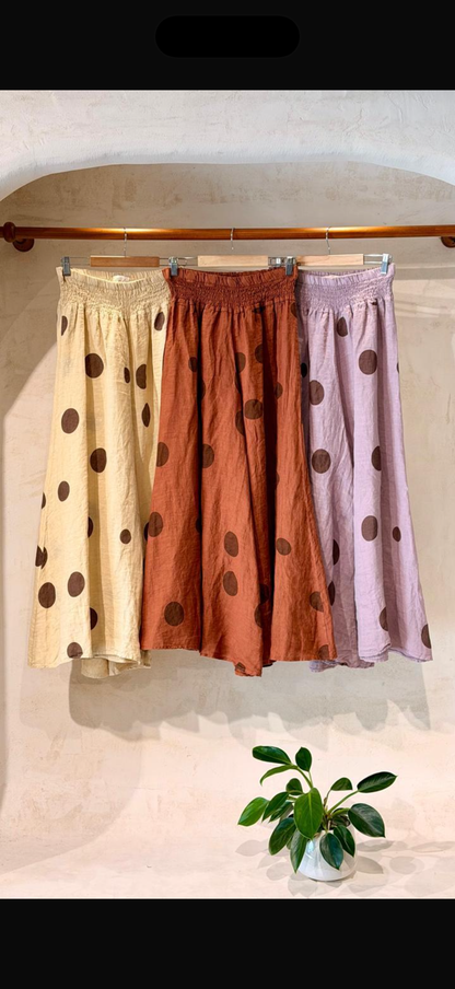 Linen Polka dot set