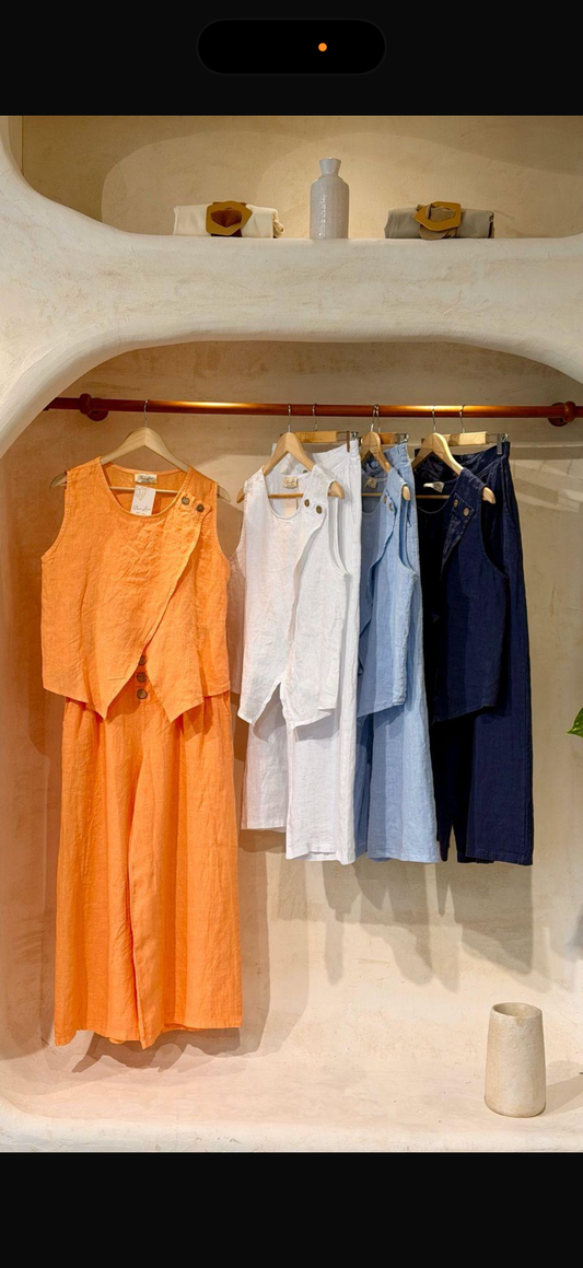 Linen pant and blouse set