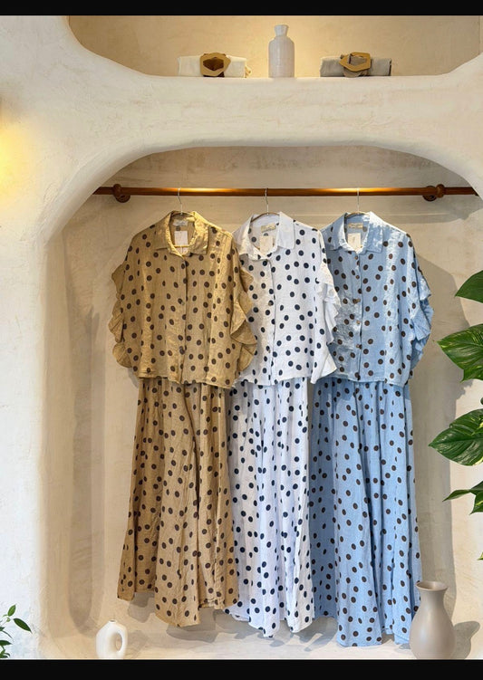 Polka dots linen set