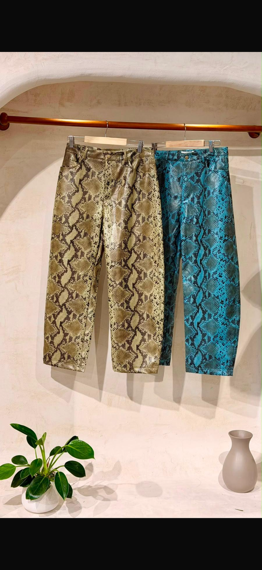 Reptil barrel pants made in Italy