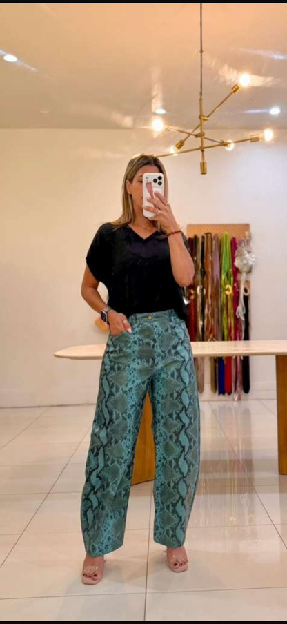 Reptil barrel pants made in Italy